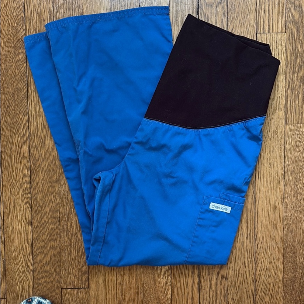 Cherokee Maternity Blue Scrub Pants small petite